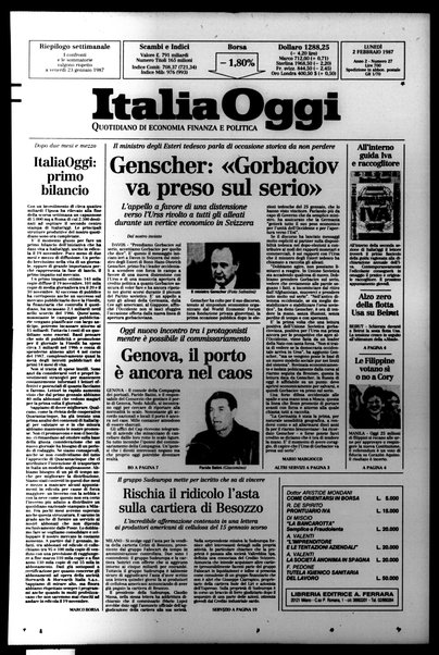 Italia oggi : quotidiano di economia finanza e politica